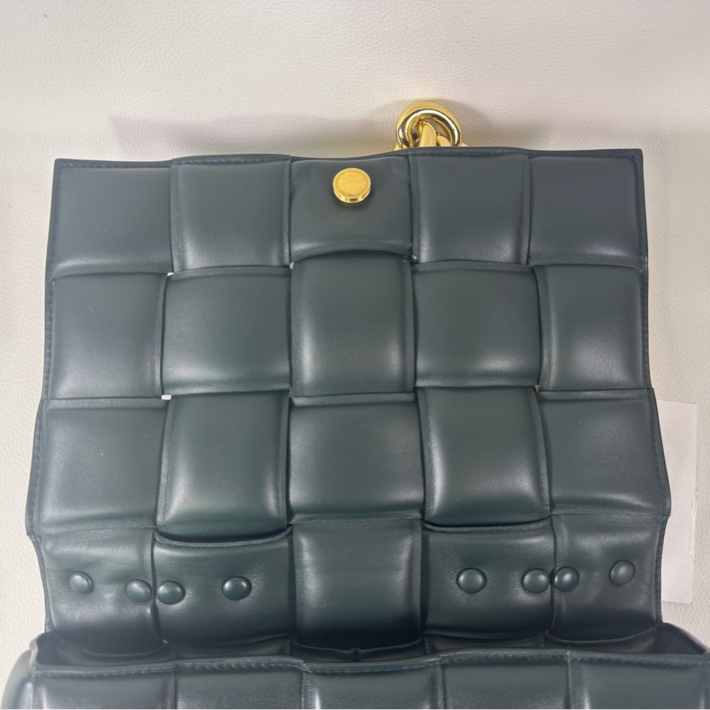 NEW Bottega Veneta Cassette Chain Bag Padded Maxi Intrecciato Leather Inkwell - Picture 15 of 16